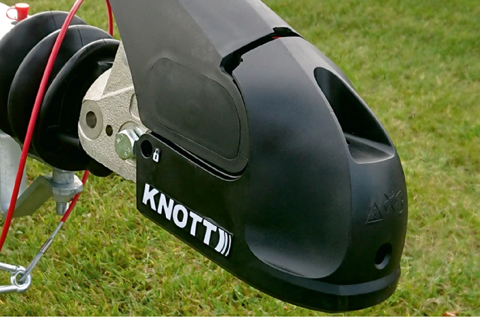 Gancio a sfera KNOTT KS30 con stabilizzatore per rimorchio da 3000 kg con timone tubolare da 50 mm