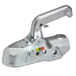 Gancio di traino WINTERHOFF WW 350-RB-K1212 per rimorchio da 3500 kg con timone in tubo da 50 mm, in ghisa.