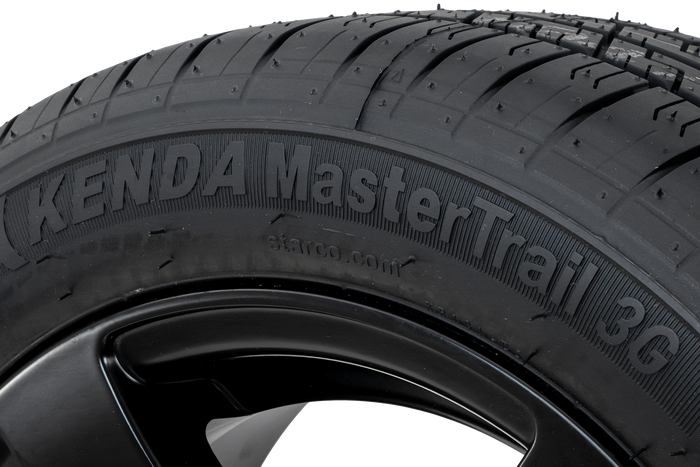 Ruota per rimorchio rinforzata KENDA PNEUMATICI 195/50 R13C 104/102N CERCHIO IN ALLUMINIO STARCO nero 6Jx13"H2 5x112 ET:30