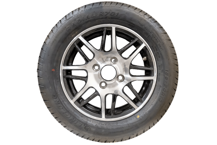 OUTLET Ruota per rimorchio LINGLONG TIRE 155/70 R13 75N CERCHIO IN ALLUMINIO UNITRAILER 4Jx13" 4x100 ET:30