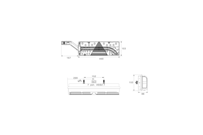 Fanali posteriori a baionetta a LED ASPÖCK EUROPOINT III 7PIN ASS2 con clacson a 7 funzioni sinistra+destra