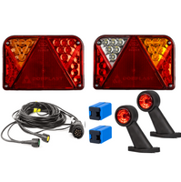 Set luci: luci posteriori a LED DOBPLAST DPT35 + luci di posizione laterali a LED FRISTOM FT-009 + cablaggio MANTES 4,5 m 7PIN
