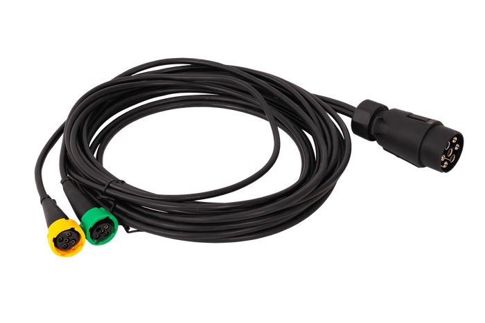 Impianto elettrico MANTES, cablaggio rimorchio 5m, spina 7PIN, 2x baionette 5PIN
