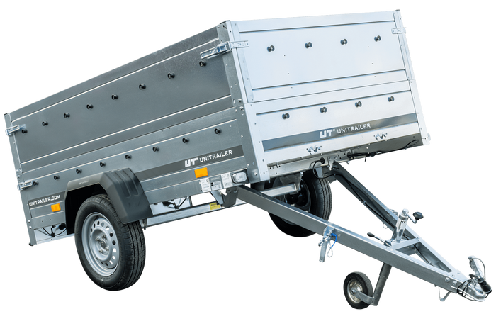 UNITRAILER GARDEN TRAILER 230 KIPP RIMORCHIO LEGGERO 230x125 CON SOVRASPONDE E RUOTINO 