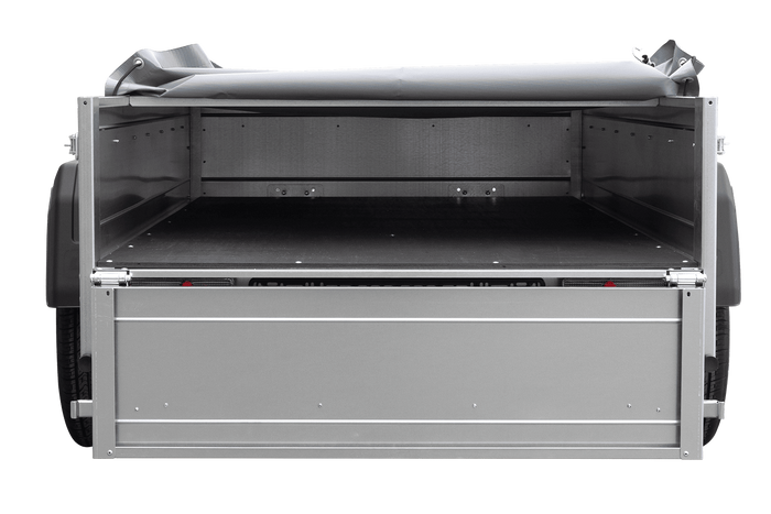 Rimorchio monoasse 200x106 UNITRAILER GARDEN 200 KIPP con telaio H-0 e copertura grigia