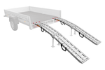 UNITRAILER ALR003 rampe pieghevoli in alluminio per rimorchi, 221 cm, portata 680 kg, con cinghia e supporto, set da 2