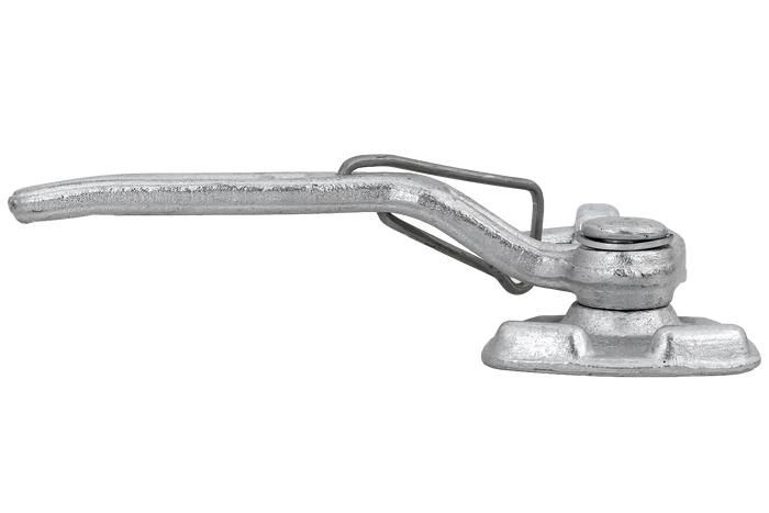 Gancio di traino sinistro con dispositivo di fissaggio WINTERHOFF WV 10-L + WVG 10-A, chiusura completa del lato del rimorchio