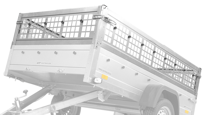 Set di sovrasponde grigliate per rimorchio Unitrailer Garden Trailer 230 kipp