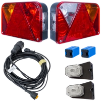Set luci: luci posteriori DOBPLAST DPT35 + luci di posizione laterali ASPÖCK FLEXIPOINT I + cablaggio MANTES 4,5m 13PIN