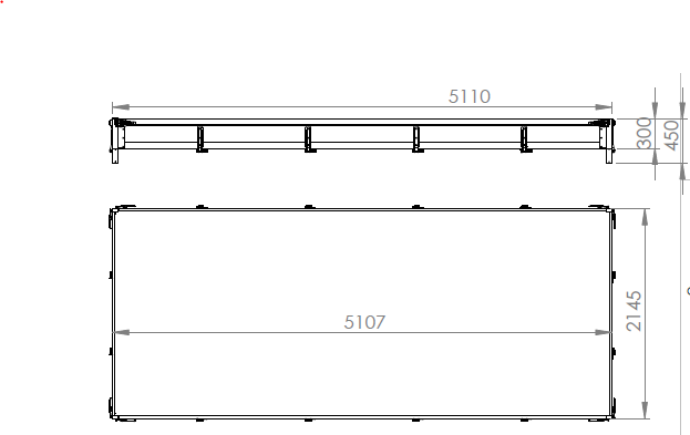 Sponde laterali in alluminio H-300 BIS per rimorchi CARPLATFORM 5121 e UNIPLAT 500/3