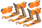 Set di quattro cinghie di trasporto UNITRAILER arancioni da 8 m/50 mm/5 t con tenditore