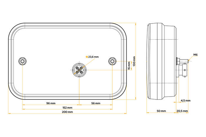Fanale posteriore Fristom FT-270 LED 5 funzioni sinistro
