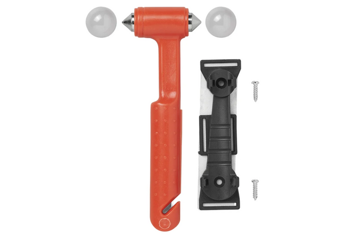 Martello di sicurezza per vetro ProPlus 540050, coltello per cintura di sicurezza