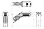 Faro di segnalazione a LED SPOT WAŚ 2554L W297.4.1, a sinistra, su braccio.