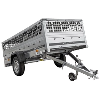 RIMORCHIO LEGGERO GARDEN TRAILER 264 KIPP CON RUOTINO SOVRASPONDE IN RETE E TELO PIATTO GRIGIO