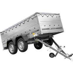 RIMORCHIO LEGGERO BIASSE GARDEN TRAILER 264/2 KIPP CON SOVRASPONDE RUOTINO CENTINA H-0 E TELONE GRIGIO