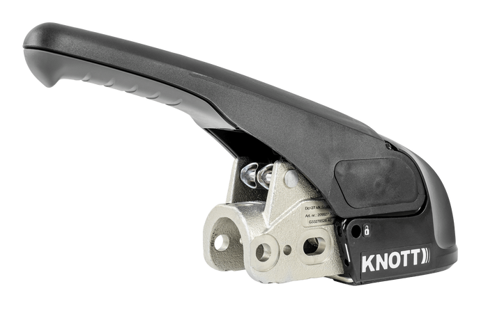 Gancio a sfera KNOTT KS30 con stabilizzatore per rimorchio da 3000 kg con timone tubolare da 50 mm