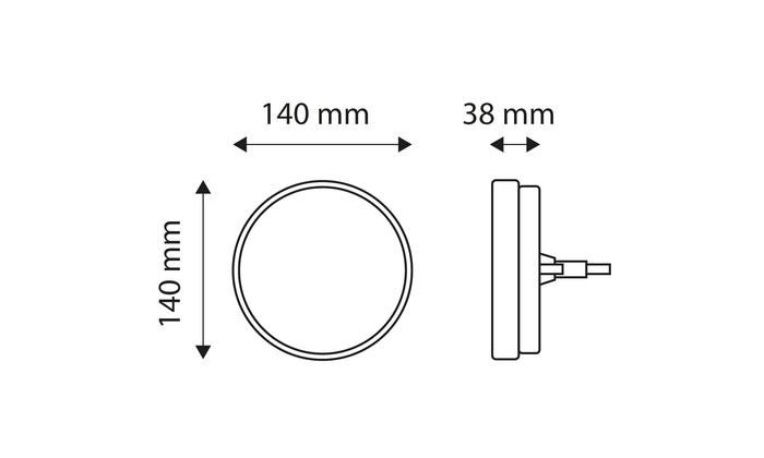 TT TECHNOLOGY TT.12519L Fanale posteriore a LED, 3 funzioni, sinistro