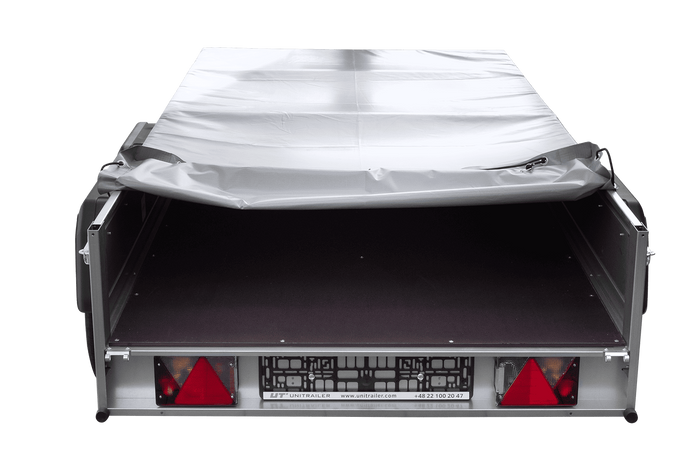 RIMORCHIO LEGGERO BIASSE CON RUOTINO D'APPOGGIO CENTINA H0 E TELONE GRIGIO GARDEN TRAILER 264/2 KIPP