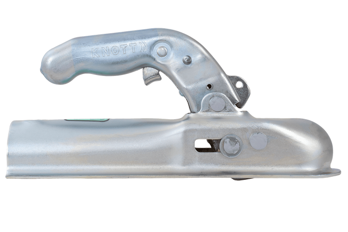 Gancio di traino KNOTT K7.5-C per rimorchio da 750 kg con timone tubolare da 50 mm