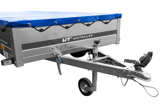 Rimorchio leggero 264x125 UNITRAILER GARDEN 264 KIPP con telaio H-0 e copertura blu