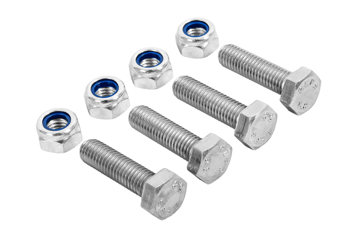 Set di 4 bulloni esagonali M8x30 e 4 dadi autobloccanti M8 MARCOPOL, classe di vite 5.8 DIN933