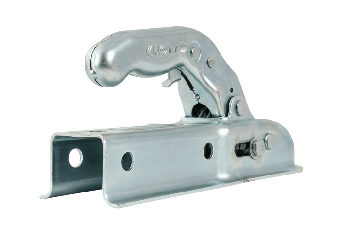 Gancio a sfera KNOTT K7.5-G per rimorchio da 750 kg con barra di traino quadrata da 45 mm