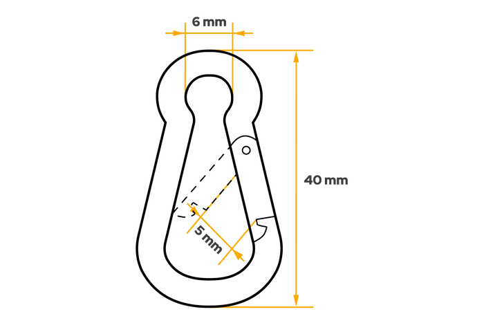 DROMET KSO.4.40 moschettone per pompiere 4x40mm
