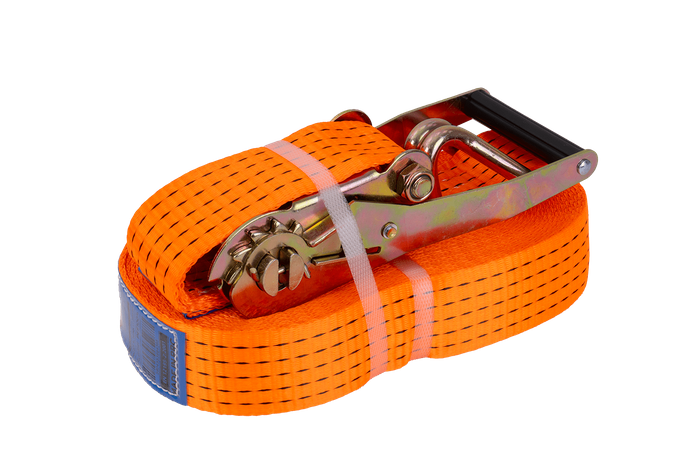 Set di quattro cinghie di trasporto UNITRAILER arancioni da 15 m/50 mm/5 t con tenditore