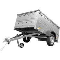 Rimorchio leggero con sovrasponde telone e ruotino Garden Trailer 201 kipp