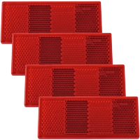Riflettori autoadesivi rossi 90x40 mm per rimorchio - set di 4