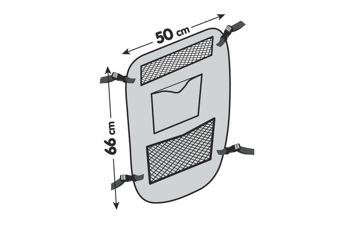 Barriera divisoria per cani LAMP PET-4 fissata ai sedili anteriori 50x66cm