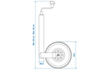 Ruota di supporto ProPlus 341507, portata 150 kg, altezza 48 mm, lunghezza 650-880 mm.