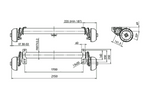 Assale frenato AL-KO COMPACT per rimorchio/carro attrezzi 1350kg 1700mm 2150mm 5x112