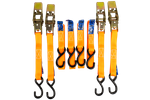 Set di quattro cinghie di trasporto UNITRAILER arancioni da 4 m/25 mm/0,68 t con tenditore