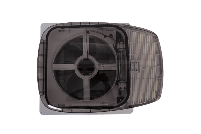 Ventilatore da tetto automatico PUNDMANN PLUS FAN per camper con illuminazione e tendina avvolgibile 400×400mm